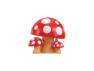 Premium Food mushroom icon 3d rendering vector illustration