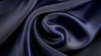 Obraz premium Luxurious navy fabric delicately draped with soft folds, showcasing elegant texture suitable for various textile applications