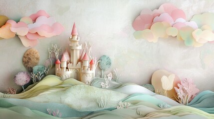 A magical scene crafted entirely from layered paper 
