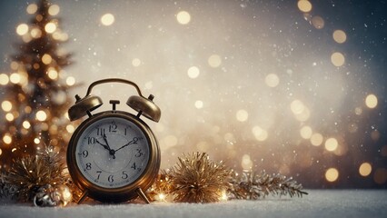 New year clock abstract backgroun