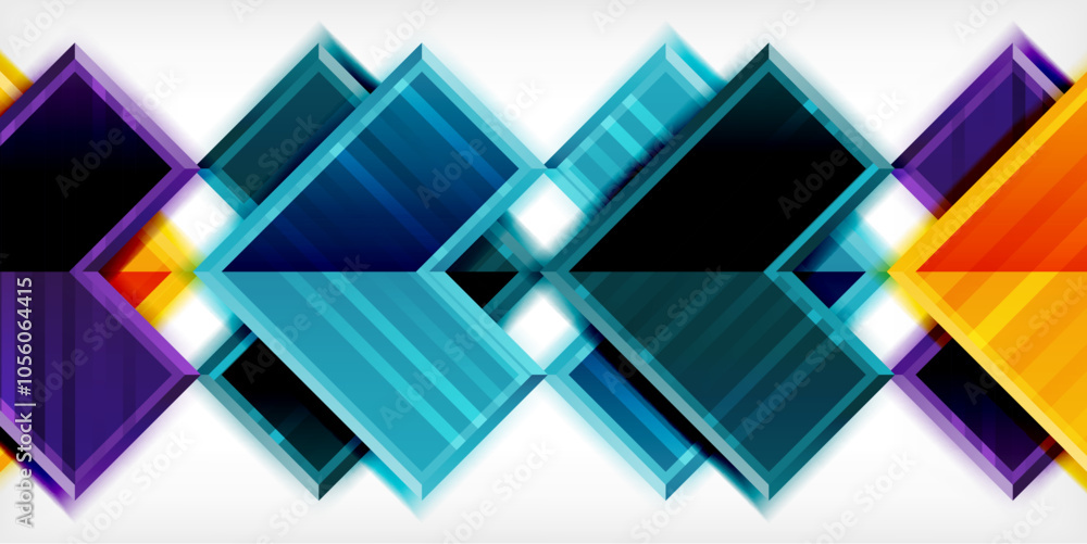 Aufkleber Arrow symbols created with 3d effects and line texture geometric abstract background