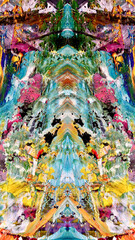 Abstract background art . Ethnic pattern. Mixtures of oil paint. Trendy hand painting canvas. Wall decor and Wall art prints Idea. 3D Texture. Art object