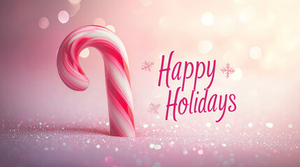 lollipop in snow, New Year background, Happy Holidays.