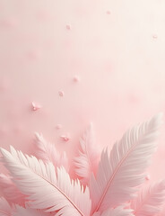 Naklejka premium Soft pink swan feathers adorn a delicate textured background with gentle elegance.