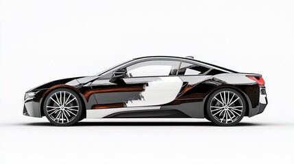 Fototapeta premium Stunning Contemporary Coupe Poster: Explore the Elegance of Semi-Transparent Design and Sporty Wheels, Perfect for Elevating Your Modern Interior Decor