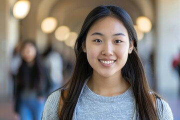 Smiling portrait of a young female student