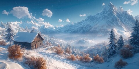 Stunning winter landscape of the Carpathian Mountains covered in fresh snow, perfect for nature lovers and travel enthusiasts