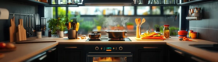 Cozy kitchen with modern appliances and fresh ingredients, perfect for cooking and preparing delicious meals. © I Have Photos