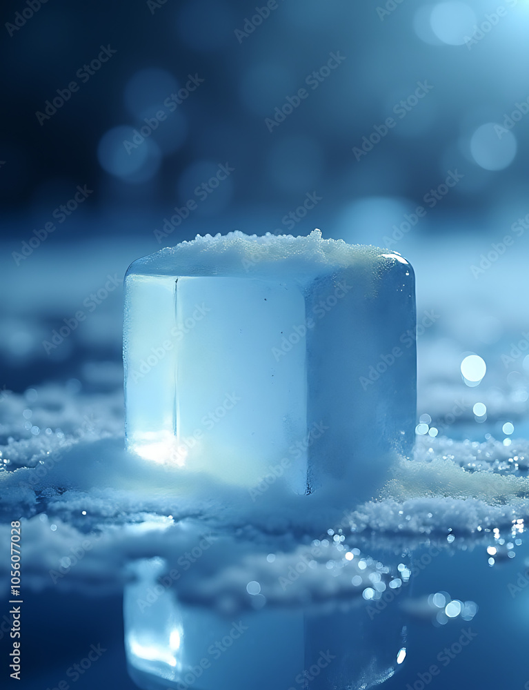 Poster Smooth ice provides a subtle visual background effect on television screen.