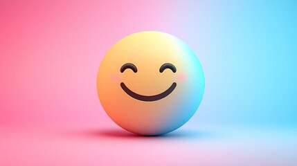Happy smiley face on colorful background.
