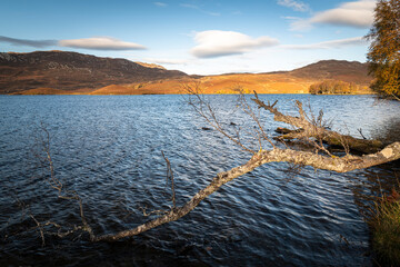 An autumnal, landscape HDR image of a breezy Loch Tarff in Lochaber, Scottish Highlands, near Loch Ness and Fort Augustus.