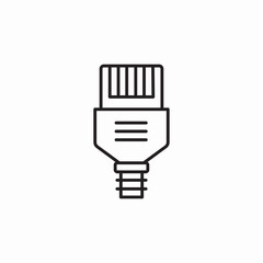 LAN cable socket icon sign vector