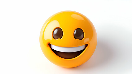 Fototapeta premium 3D Rendered Happy Emoji With Wide Smile