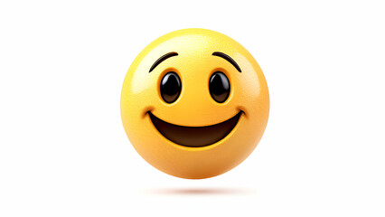 Fototapeta premium 3D Rendered Yellow Smiley Face Emoji with Big Eyes and Wide Grin