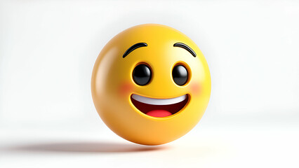 Fototapeta premium Happy Yellow Smiley Face with Big Grin and Black Eyes