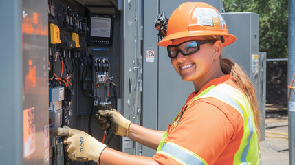 Young Electrician Students Smiling During Hands-on Work Practice