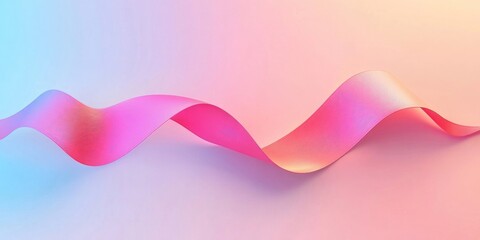 Simple pink ribbon on a vibrant color background, ideal for creative design projects