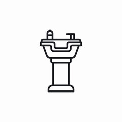 wash basin icon sign vector