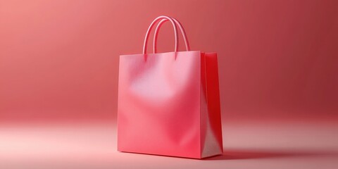 Shopping bag on clean white background, ideal for retail branding or product display