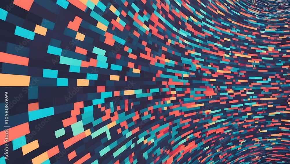 Poster abstract geometric colorful background. generative ai.