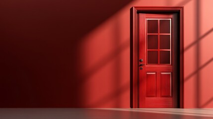 a red wood door 
