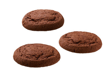Chocolate brownie cookies isolated. Chocolate cookies isolated isolated on white background.