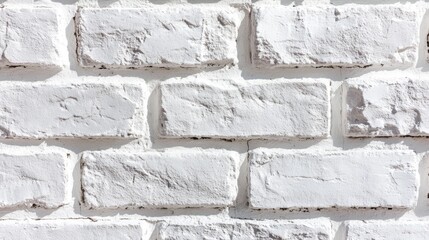 A white brick wall with a few bricks missing