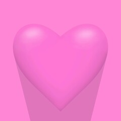 pink heart isolated, pink heart on pink background, illustration of heart, pink heart, heart, 3d heart, Wall decoration, love, romantic, romance, marriage, wedding, element, decoration, art