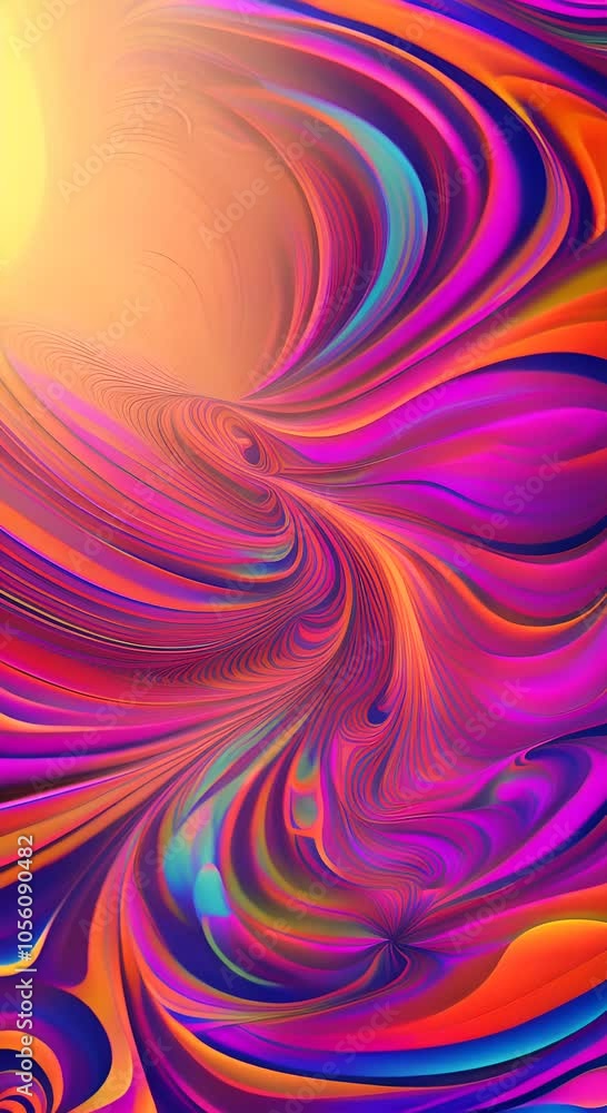 Poster ornamental design moving psychedelic pattern for advertisement abstract background vertical 4k
