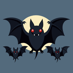 halloween background with bats