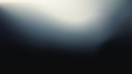 Gray mesh gradient background vector. Glowing gray spotlight on black backdrop with copy space.