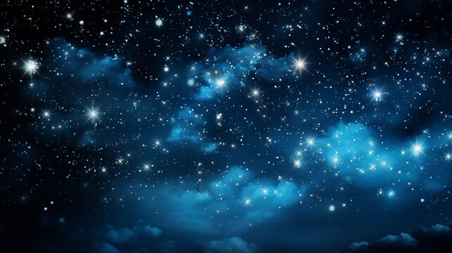 Stars in the Sky. Night landscape. Galaxy night landscape