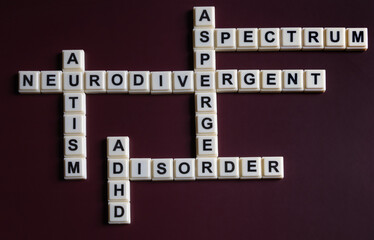 Crossword made of words related to autism