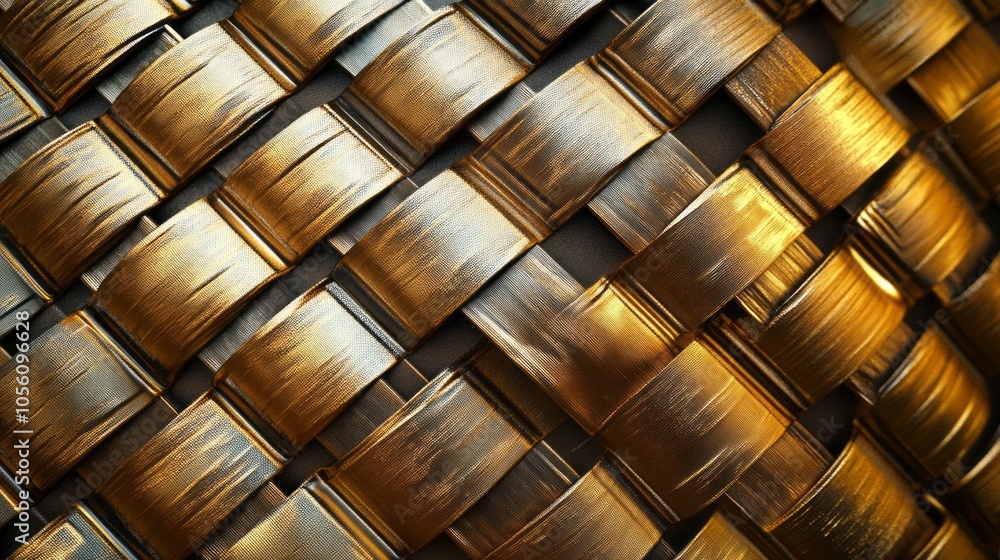 Poster a gold and silver woven pattern with a gold and silver color scheme