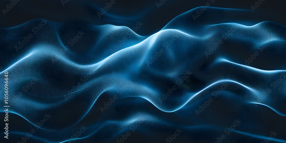 Canvas Prints abstract wavy blue background. waves from many lines. digital space. holographic background