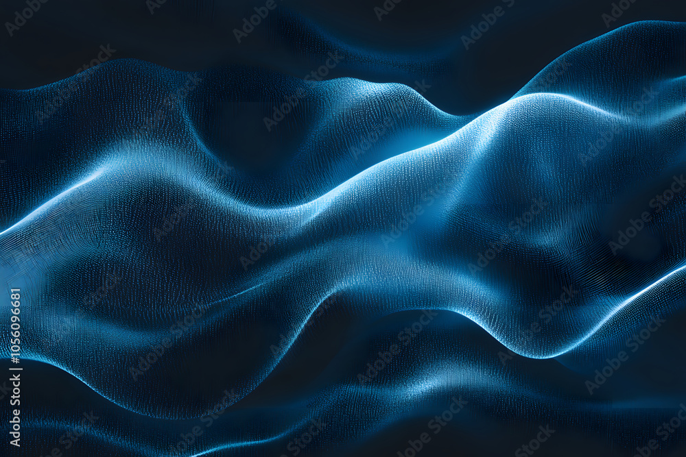 Canvas Prints abstract wavy blue background. waves from many lines. digital space. holographic background