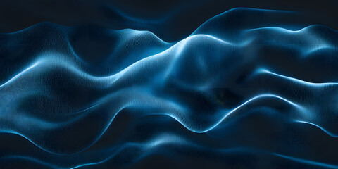 abstract wavy blue background. waves from many lines. digital space. holographic background