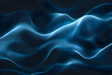 Obraz premium abstract wavy blue background. waves from many lines. digital space. holographic background