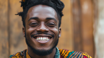 Smiling Black person with a warm joyful expression