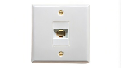 Wall plate socket for Ethernet cables isolated on white background