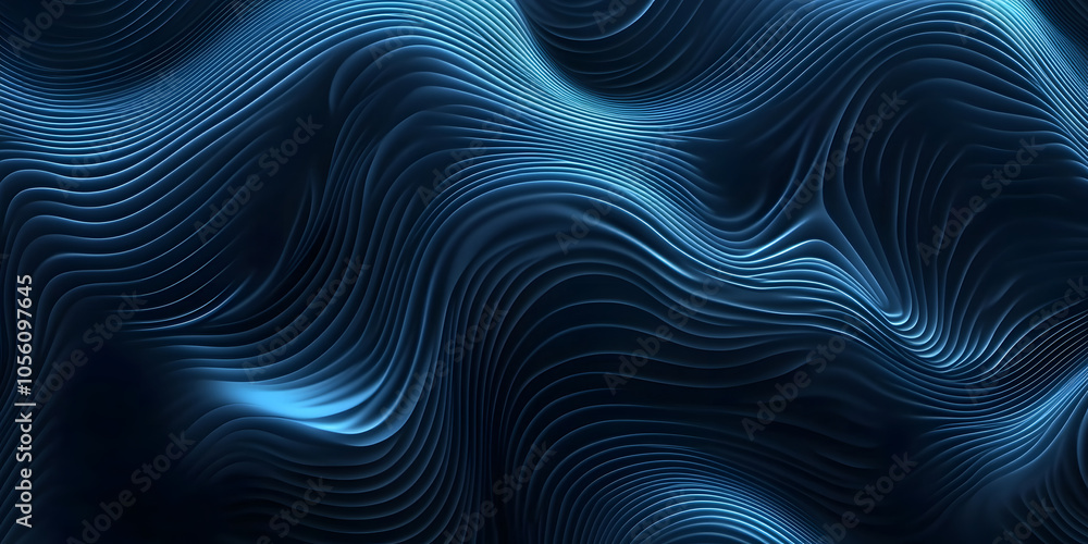 Canvas Prints abstract wavy blue background. waves from many lines. digital space. holographic background