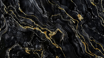 Fototapeta premium Black marbled surface.