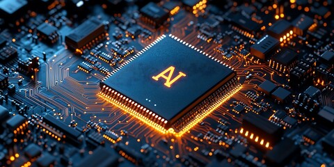 AI Micro-Chip Digital Electrical Board Background