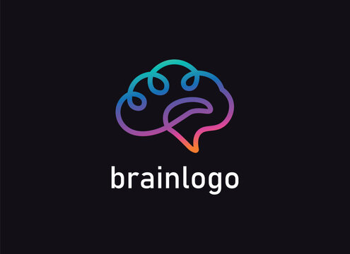 brain colorful logo icon vector