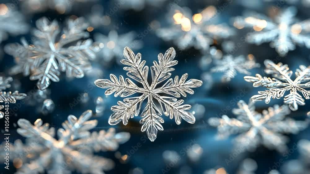 Aufkleber sharp, angular snowflakes arranged in a repeating pattern on a festive tablecloth, creating a clean,