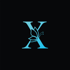 Letter X butterfly Logo Design Vector illustration template, X butterfly logo