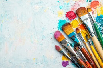 Fototapeta premium Oil paints brushstrokes mixture on white background
