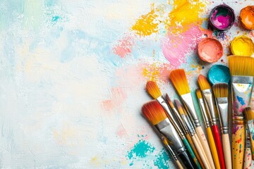 Fototapeta premium Oil paints brushstrokes mixture on white background