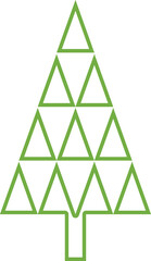 Christmas tree line icon vector. Christmas green tree illustration with star. Christmas tree vector illustration, Tree vector art, xmas tree silhouette, Christmas vector icon.