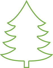 Christmas tree line icon vector. Christmas green tree illustration with star. Christmas tree vector illustration, Tree vector art, xmas tree silhouette, Christmas vector icon.